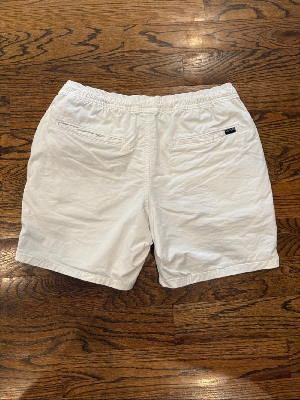 Hollister Men's White 7” Drawstring Jogger Shorts size Large - Picture 4 of 4